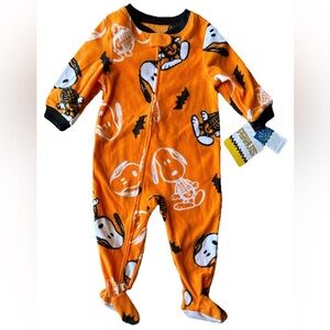 Peanuts Halloween Snoopy Toddler One Piece Sleeper Size 18 Mths  Flame Resistant
